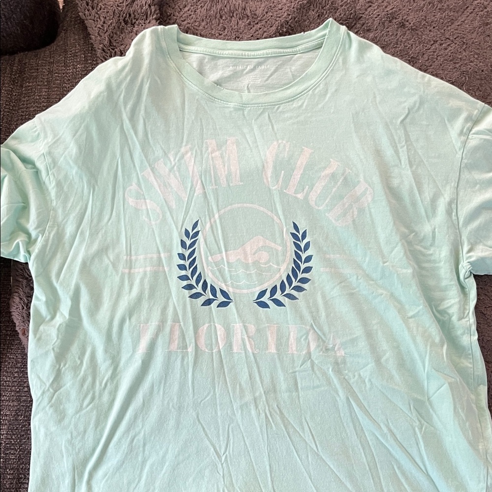 American Eagle Outfitters Light Green Swim Club Tee